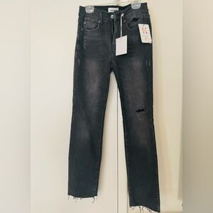Pistola mid- rise cropped distressed cigarette jeans